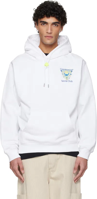 Casablanca Graphic-print Drawstring Hoodie In White