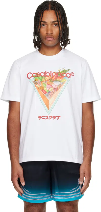 CASABLANCA WHITE TENNIS CLUB ICON SHORT SLEEVE T‑SHIRT