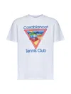 Casablanca Cotton Crew Neck T-shirt With Graphic Print In White