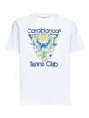 Casablanca Classic Fit Tennis Club Icon Organic Cotton Graphic T-shirt In White