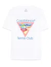 Casablanca White Crewneck T-shirt With Logo On The Front In Cotton Man In White