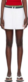 Casablanca Tennis Drawstring Logo-band Mini Skirt In White