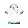 Casablanca White Montagne Ondulee Silk Short Sleeve Shirt In White