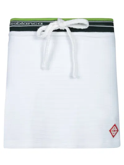 CASABLANCA CASABLANCA WHITE VELOUR MINI SKIRT