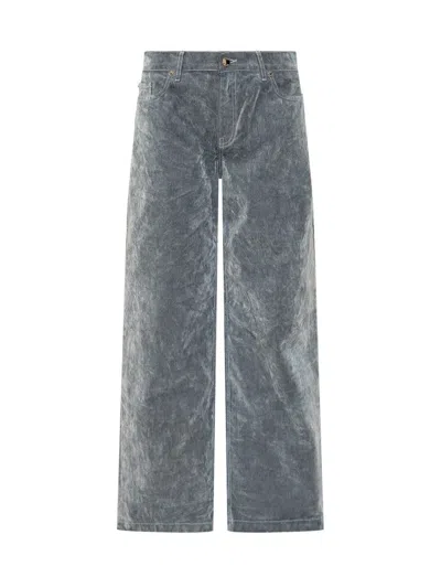 Casablanca Wide Leg Peach Denim Jeans In Grey