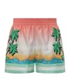 Casablanca Short Pants With Silk Graphic Print In Multicolor
