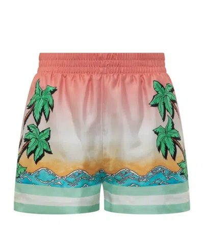 CASABLANCA CASABLANCA TENNIS CLUB SATIN SHORTS