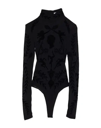 Casablanca Woman Bodysuit Black Size S Viscose, Polyester