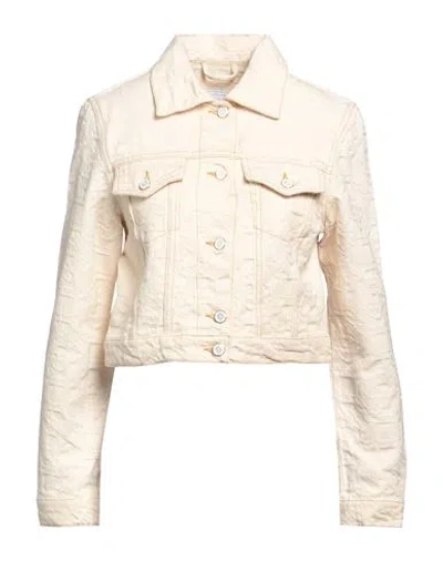 Casablanca Woman Jacket Cream Size 8 Cotton In Off White