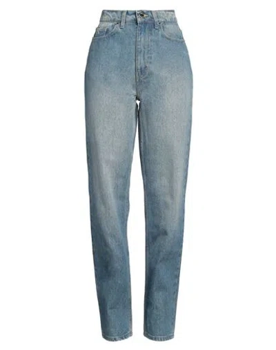 Casablanca Woman Jeans Blue Size 28 Cotton, Polyester, Leather