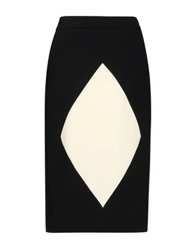 Casablanca Woman Midi Skirt Black Size 6 Merino Wool