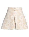 Casablanca Monogram-pattern Front Slit Mini Skirt In White