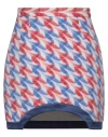 Casablanca Wool Blend Mini Skirt With Printed Houndstooth Pattern In White
