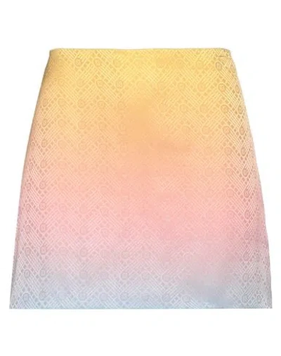 Casablanca Woman Mini Skirt Yellow Size 6 Silk