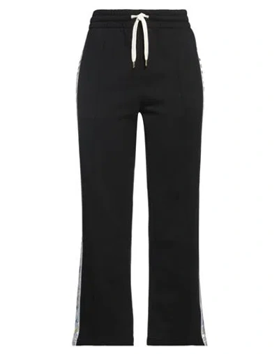 Casablanca Woman Pants Black Size Xl Organic Cotton, Metallic Fiber
