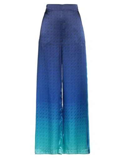 CASABLANCA CASABLANCA WOMAN PANTS BLUE SIZE 8 SILK