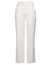 Casablanca Woman Pants Cream Size 12 Viscose, Silk, Glass In White