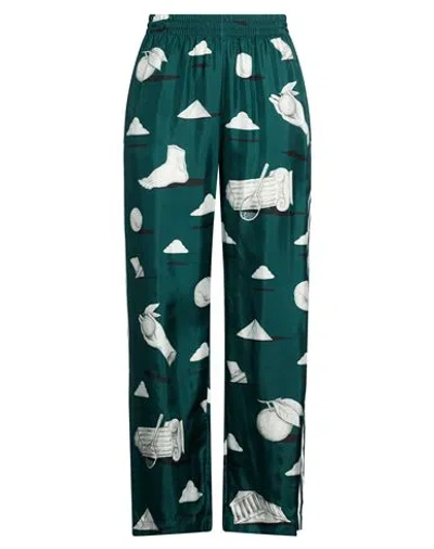 Casablanca Woman Pants Dark Green Size 6 Silk