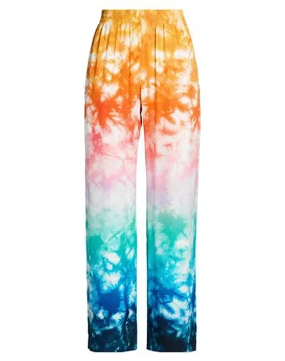 Casablanca Woman Pants Orange Size 8 Silk In Multi