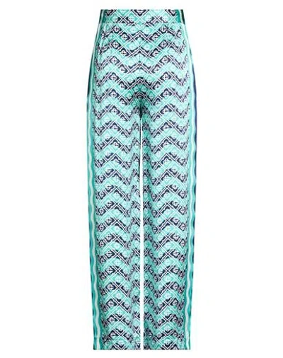 Casablanca Woman Pants Turquoise Size 6 Silk In Multi