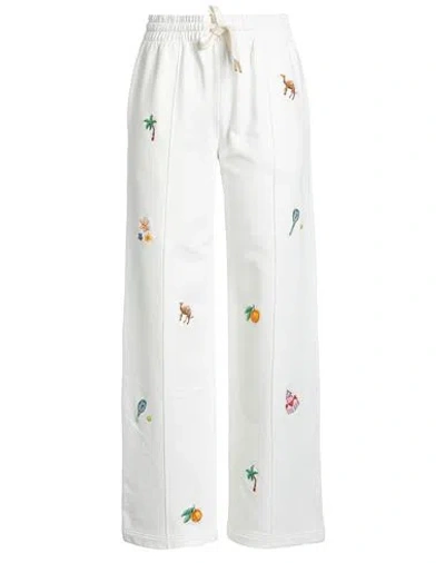 Casablanca Woman Pants White Size L Organic Cotton