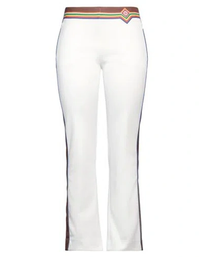 Casablanca Woman Pants White Size M Polyester, Cotton