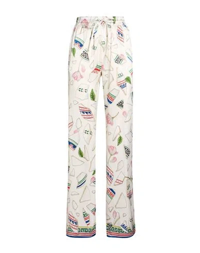 Casablanca Woman Pants White Size M Silk