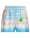 Casablanca Silk Shorts With Graphic Print And Side Pockets In Multi