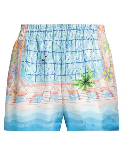 CASABLANCA CASABLANCA WOMAN SHORTS & BERMUDA SHORTS AZURE SIZE 0 SILK
