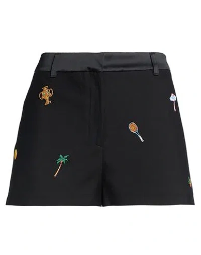 Casablanca Woman Shorts & Bermuda Shorts Black Size 6 Virgin Wool