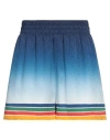 Casablanca Degrade Printed Silk Jacquard Pull-on Shorts In Blue