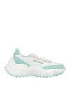 Casablanca Woman Sneakers Sky Blue Size 8 Leather In White