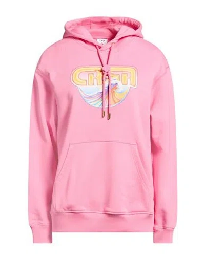 Casablanca Woman Sweatshirt Pink Size S Organic Cotton In Multi