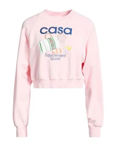 Casablanca Woman Sweatshirt Pink Size Xl Organic Cotton