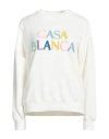 Casablanca Woman Sweatshirt White Size M Organic Cotton In White