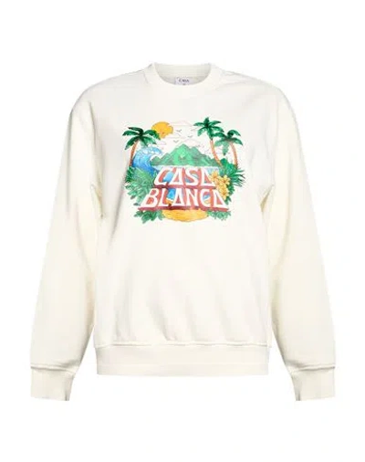 Casablanca Woman Sweatshirt White Size Xs Organic Cotton