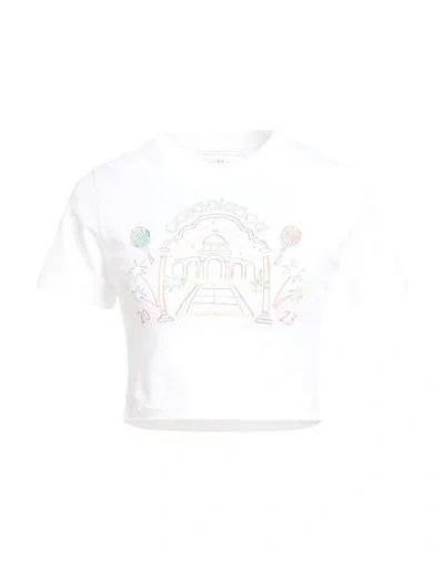 Casablanca Woman T-shirt White Size L Cotton, Elastane