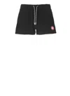 Casablanca Monogram Textured Elastic Waist Drawstring Shorts In Black