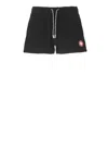 Casablanca Monogram Textured Elastic Waist Drawstring Shorts In Black
