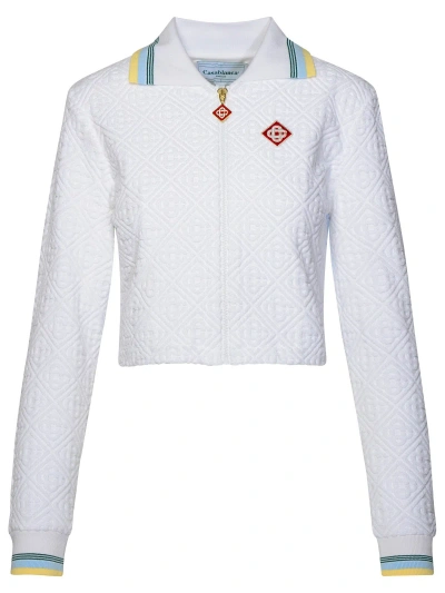 Casablanca Woman  'towelling' White Cotton Blend Sweatshirt