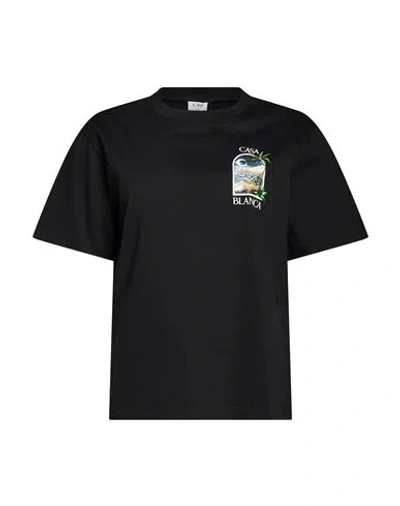 Casablanca Woman T-shirt Black Size S Organic Cotton