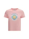 Casablanca Women Airbrush Smiley Fitted Short-sleeve T-shirt In Pink