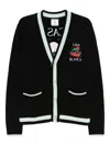 Casablanca Cardigan With Embroidered Panel In Black