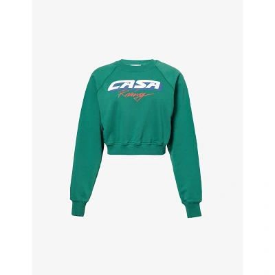 Casablanca Womens Casa Racing Racing Graphic-print Organic Cotton-jersey Sweatshirt