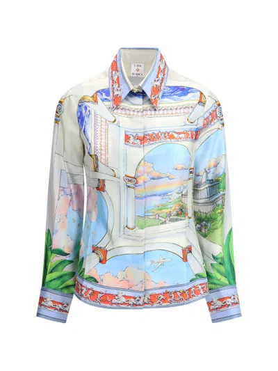 Casablanca Women Colorful Silk Shirt In Multicolor