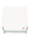 Casablanca Cotton Skirt With Striped Trim In White