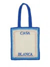 Casablanca Rectangular Crochet Tote Bag With Dual Handles In Multicolor