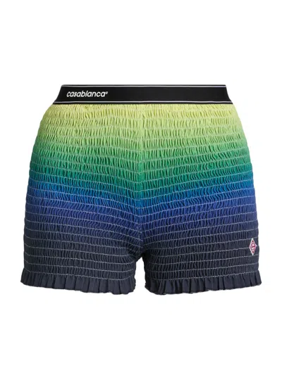 Casablanca Women's Gradient Shirred Cotton Shorts In Multi