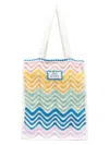 Casablanca Ladies Gradient Wave Crochet Tote Bag In Multiple Colors