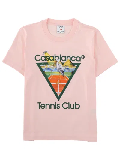 Casablanca Women Light Pink Graphic Crew Neck T-shirt
